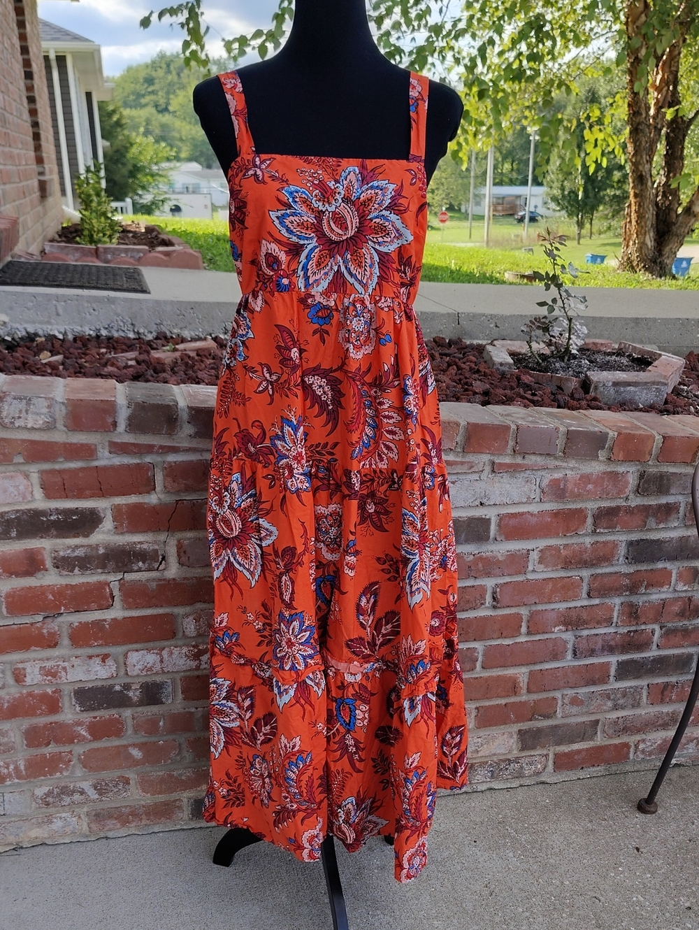 Rhode x Target 100% Cotton Floral Tiered Midi Dress Size XL Bohemian Beachy